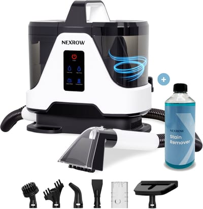 NEXROW® DELUXE 4-IN-1 Vlekkenreiniger - Tapijtreiniger en-Stoomreiniger - 7 Opzetstukken - 100° Stoom - 1700 W - Bank Reiniger - Zetelreiniger - Reinigingsmachine - Matrasreiniger - Handstomer