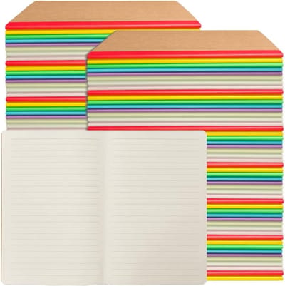 100 Stuks A5 Gevoerde Notitieboeken Kraft Softcover - Perfect voor Journaling en School