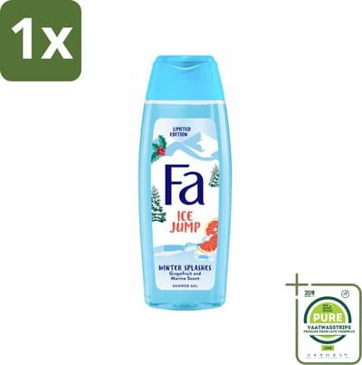 1 x Fa - Douchegel - Winter Splashes Ice Jump - Frisse Geur & Verfrissing - Verzorgend - 250 ml - Douchegel - Zeebries - Grapefruit - Winter - Verfrissend