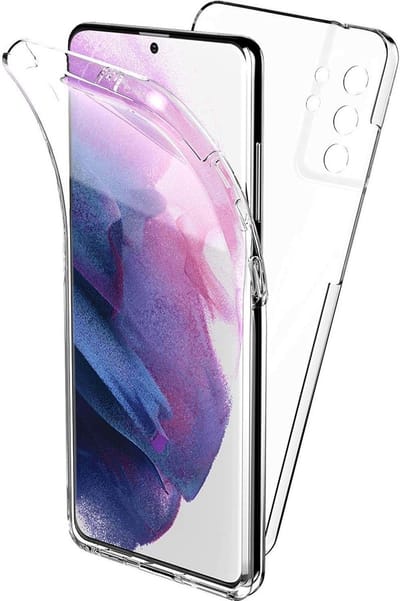 hoesje Geschikt voor Samsung Galaxy S22 Ultra Transparant Siliconen Hoesje 360 graden beschermd Ntech - Samsung Galaxy S22 hoesje - hoesje Samsung S22 Ultra - backcover Samsung S22 Ultra - Samsung S22 Ultra backcover