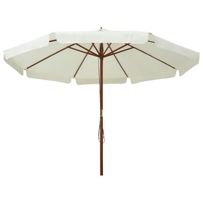 vidaXL - Parasol - met - houten - paal - 330 - cm - zandwit