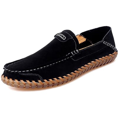 Herfst Leren Instappers Leren Handgemaakte Leren Schoenen Lichtgewicht Heren Loafer Rijschoenen 47 zwart
