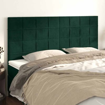 vidaXL - Hoofdbord - donkergroen - 180x5x118/128 - cm - fluweel