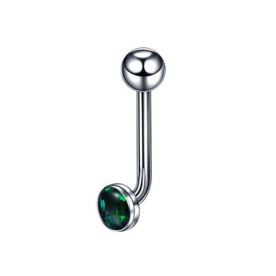 Piercing titanium opal groen 1.6x11 - LMPiercings