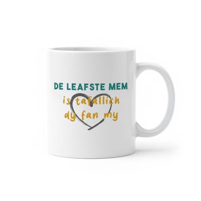 De Leafste Mem Mok – Lieve Friese Moeder Quote Koffiemok – 330 ml Keramische Mok Cadeau
