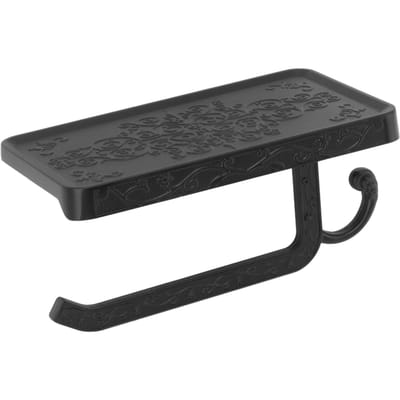 Porte-rouleau de papier toilette Vintage Espace Aluminium Porte-rouleau pour Salle de bain Salon Chambre Type A black