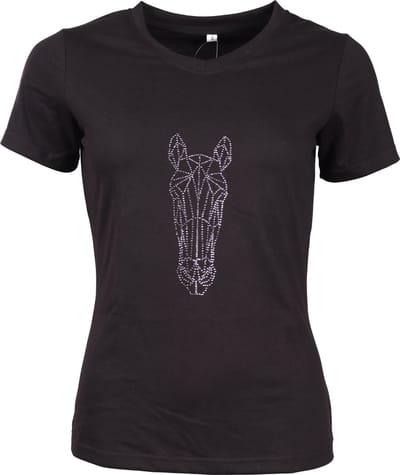 Epplejeck Shirt Epplejeck Ejglitter Horse Zwart-zilver - XS