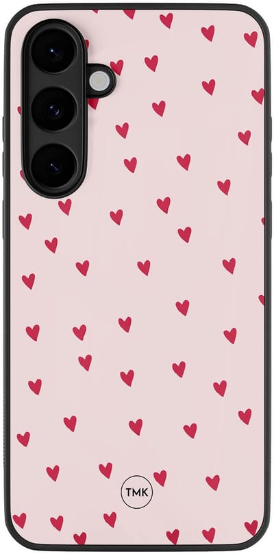 Hoesje geschikt voor Samsung Galaxy S25 FE - Cute hearts - Roze - TPU case - Print - Hardcase zwart telefoonhoesje