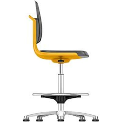 Labsit hoge draaibare bureaustoel, kunstleer, glijders, B 450 x D 420 x H 520 - 770 mm, oranje