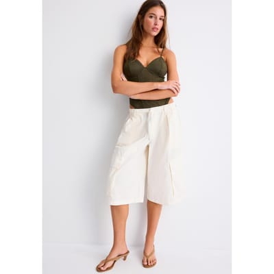 Stradivarius Bermuda popeline stoppers  Vanille XS