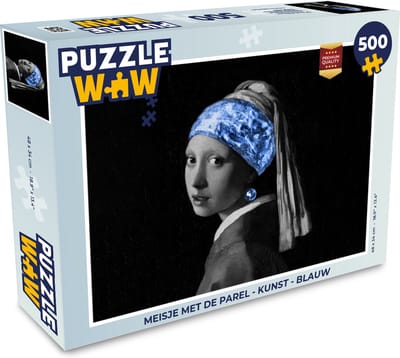 Puzzel Meisje met de parel - Kunst - Blauw - Legpuzzel - Puzzel 500 stukjes