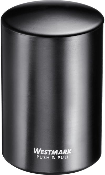 Westmark Automatische kurkentrekker, voor kroonkurken, aluminium, Push&Pull, zwart, 5,3 x 5,3 x 8 cm