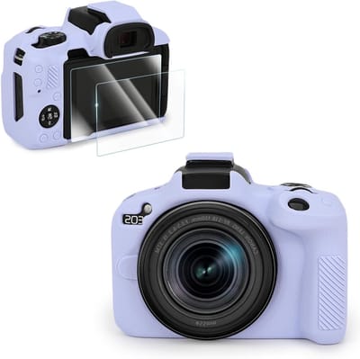 Camera Case Accessoires voor Canon EOS R50 - Inclusief 2 LCD Tempered Films, Siliconen Beschermhoes, Verbeterde Grip en Lichtgewicht Ontwerp