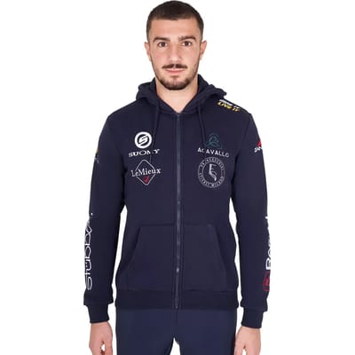 Hoodie met rits en multilogo Equestro