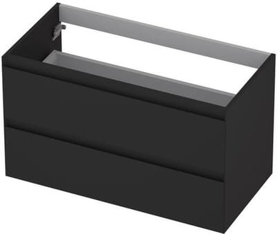 INK - Onderkast 2 Laden Greeploos Gelakt - 900x450x520 Mm - Mat Zwart