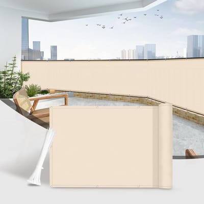 SnelShoppen - Balkon scherm 85x300 cm Khaki - Privacybescherming, Waterdicht, UV-bestendig, Winddicht - Perfect voor Tuin, Balkon, Patio