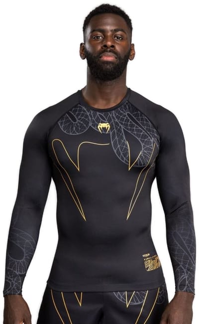 Venum Serpenti Rashguards L/S Zwart Zilver Goud - S