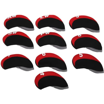 10 stuks/set Lederen Golfclub IJzer Headcovers Golf Putter Clubhoofd Beschermhoes Set rood