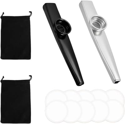Kazoo Instrumenten Set - Muziek Kazoos - Feestjes Muziek Maken - Met Reservemembranen - 2 Stuks - Kleurrijk