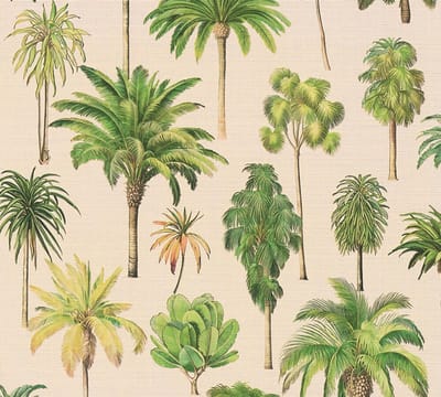 PALMBOMEN BEHANG | Botanisch - Beige Creme Groen Geel - A.S. Création Pintwalls III