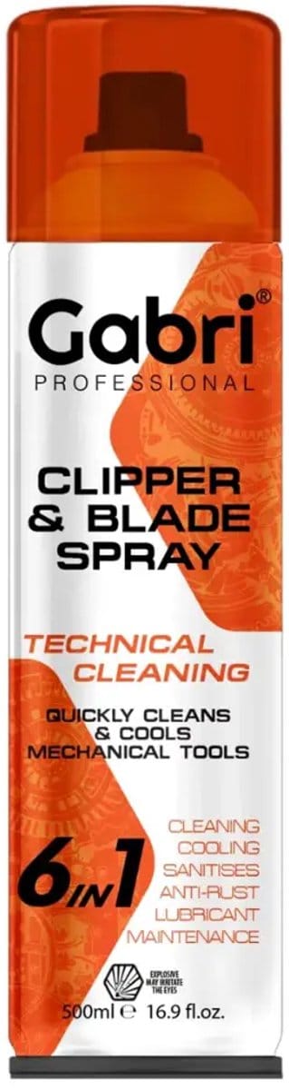 Gabri 6-in-1 Clipper & Blade Spray 500ml - Onderhoudsspray voor Tondeuse en Trimmer - Reiniging & Koeling