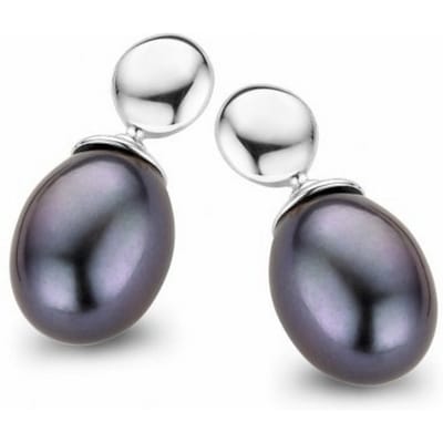 Casa Jewelry Oorhangers Tahiti Dot Grey - Zilver