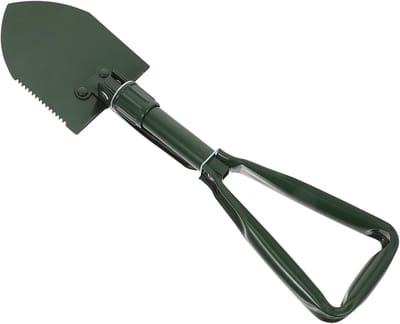 OIMG Noodsneeuwschuiver - Sneeuwschep Inklapbaar - 48 cm lang - De breedte van het schopblad is 11,5 cm - compact maar krachtig - Sneeuwschep - opvouwbaar - voor het omgaan met streng winterweer - Groen