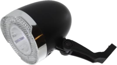 Benson Compacte LED fietskoplamp - zwart/chroom - 15 meter zicht - 1000 meter zichtbaar - inclusief batterijen
