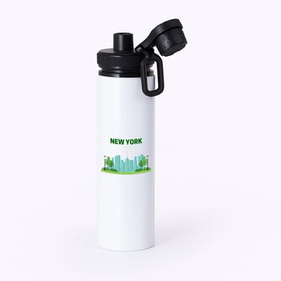 Hacebo® - New York stad waterfles met draaidop zwart - New york - mensen die naar New York zijn geweest of gaan - New York liefhebbers - souvenir - verjaardagscadeau - cadeau - kado - geschenk - verjaardag - water fles - 850ML