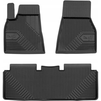 Frogum No.77 Automatenset - Geschikt voor Tesla Model S (2012-2021) - 3-delig (Achterzijde uit één stuk) - Perfecte Pasvorm - TPE Rubber - Hoge Rand 4cm - Geurloos - Zwart