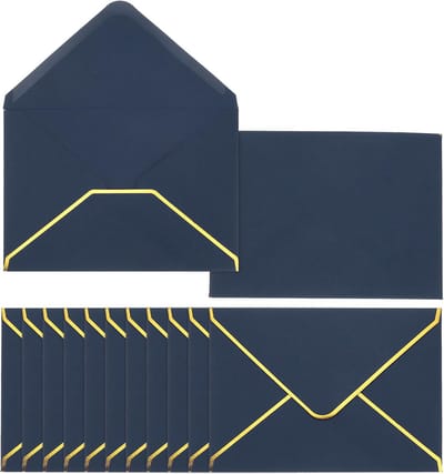 Solidchoice - Pack van 100 A6 Enveloppen met Gouden Rand voor Uitnodigingen