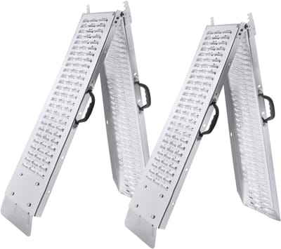 NAIZY 2X Opvouwbare laadklep max. Laadbruggen met een laadvermogen van 400 kg voor motoren, grasmaaiers, scooters, bouwmachines, etc.