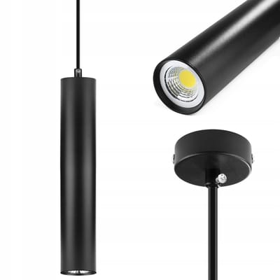 Moderne Zwarte LED Hanglamp Tuba 8W 30cm - Recht Design