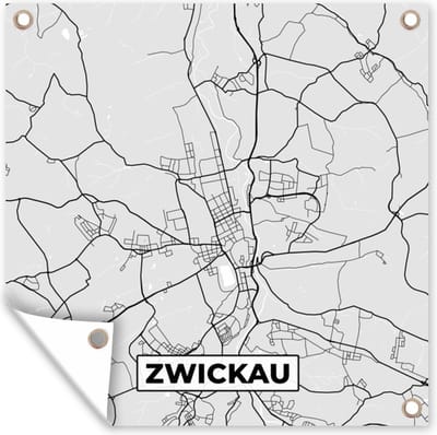 Tuin poster Duitsland - Stadskaart - Plattegrond - Zwickau - Kaart - 200x200 cm - Tuindoek