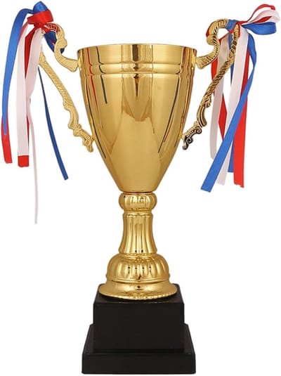 Trofee Beker - Winnaarsbeker Prijs - Sportevenementen Vieren - Met Metalen Basis - 38 Cm Hoog - Goud