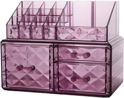 Sieraden Opberger - Cosmetica Doos - Sieraden Organiseren - Multifunctionele Lades - 18.7x15x24cm - Paars