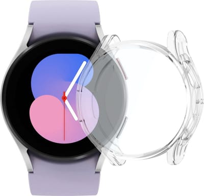 Screenprotector & Hoesje geschikt voor Samsung Watch 40mm - Volledige Bescherming - Beschermglas Screen Protector Glas