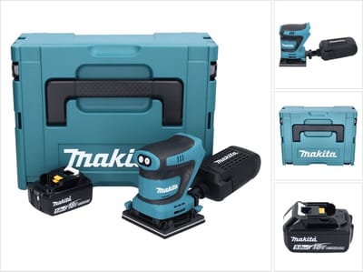 Makita DBO 480 T1J accu-excentrische schuurmachine 18 V 112 x 102 mm + 1x accu 5,0 Ah + Makpac - zonder oplader