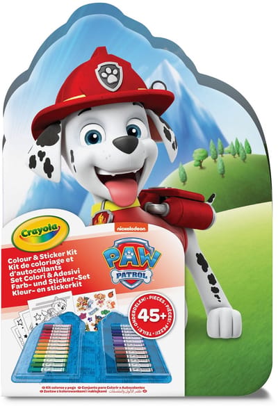 Crayola - Paw Patrol - Kleurdoos & Stickers - Set met Stiften - Kleurplaten - Stickers - 45 Stuks - 04-0783