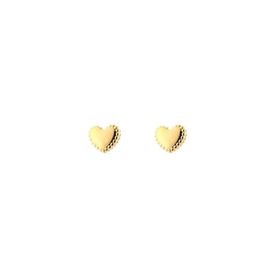Hartjes patroon oorknopjes goud