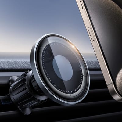 Famanu – Magnetische telefoonhouder voor auto ventilatie met glazen paneel, sterke magnetische grip