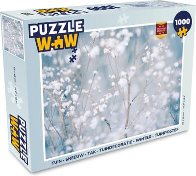 Puzzel Takken - Sneeuw - Winter - Natuur - Botanisch - Legpuzzel - Puzzel 1000 stukjes volwassenen