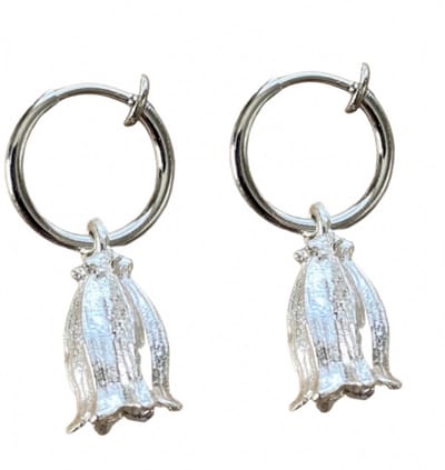 Klem Oorbellen-Tulp-Zilverkleur- geen gaatje- Charme Bijoux