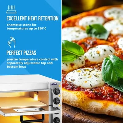 Royal Catering Pizzaoven - roestvrijstalen pizzamaker op hoge temperatuur 10010832