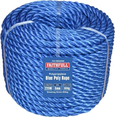 Poly Rope - Touwwerk - Algemeen Gebruik - Sterk Materiaal - 6mm 220m - Blauw