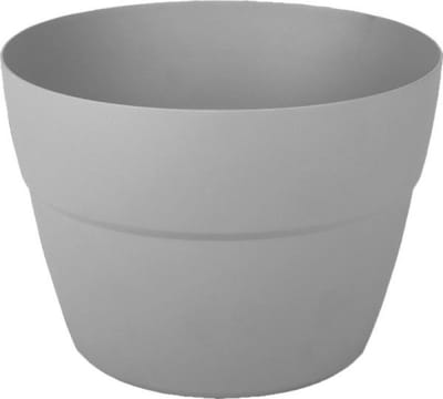 EDA Toscane Bloempot - kunststof - grijs - D30 x H21 cm - binnen- en buitenshuis