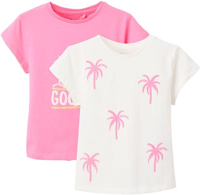 Zippy 3107116602 T-shirt Met Korte Mouwen 2 Eenheden Wit,Roze 9-10 Years Meisjes