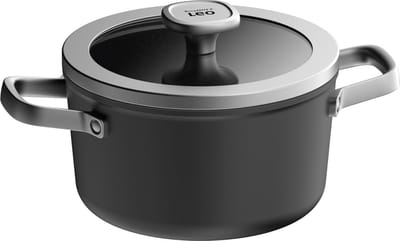 LEO Kookpot antikleef met deksel Graphite - Ø 20cm - Zwart - PFAS-vrij