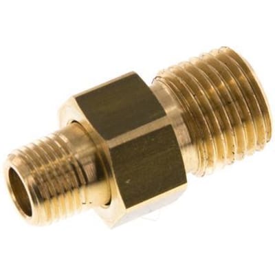 R 1/4'' x R 1/8'' Messing Borstnippel 3-delig met Conische afdichting 16 Bar [2 Stuks]