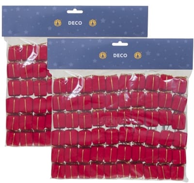 Othmar Decorations Mini cadeautjes op stekers - 120x - rood - 2,5 x 2,5 cm - kerststukje decoratie instekers